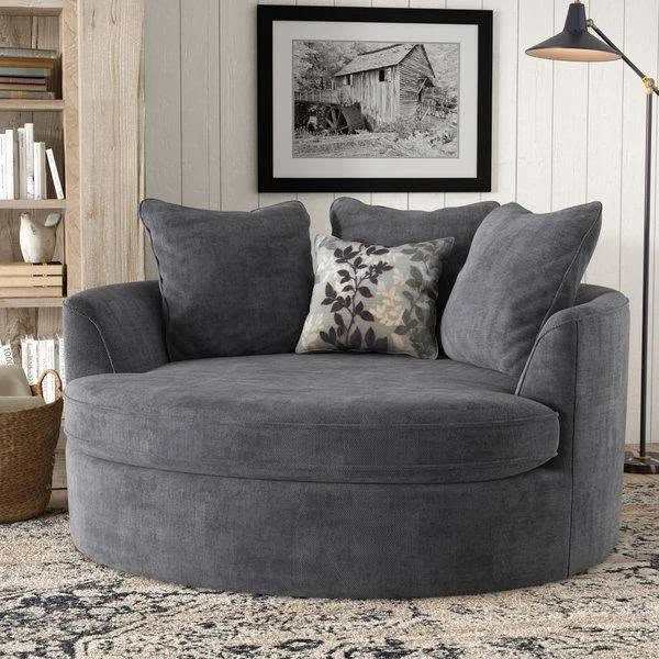 Grey round snuggle chair